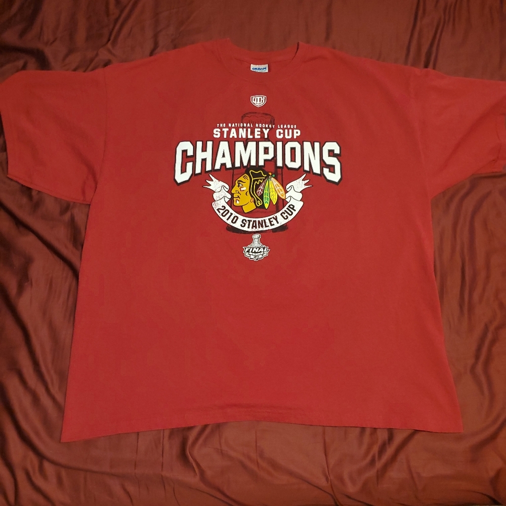 Chicago Blackhawks Red 2010 Stanley Cup Champions Tee